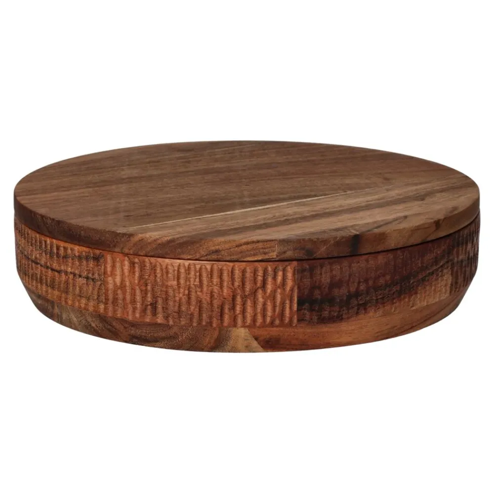 Pomax Saladiers / Plats À Servir-HOMMAGE - bois d'acacia - DIA 27 x W 1,5 cm - noyer