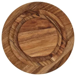 Pomax Saladiers / Plats À Servir-HOMMAGE - bois d'acacia - DIA 27 x W 1,5 cm - noyer
