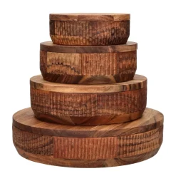 Pomax Saladiers / Plats À Servir-HOMMAGE - bol - bois d'acacia - DIA 17 x H 5 cm - noyer