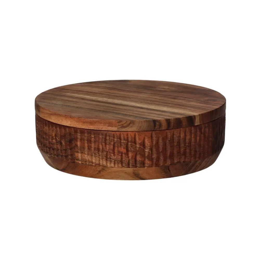 Pomax Saladiers / Plats À Servir-HOMMAGE - couvercle - bois d'acacia - DIA 21 x W 1,5 cm - noyer