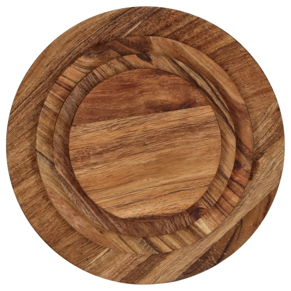 Pomax Saladiers / Plats À Servir-HOMMAGE - couvercle - bois d'acacia - DIA 21 x W 1,5 cm - noyer