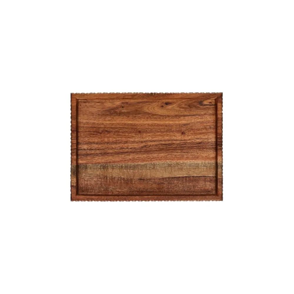 Pomax Plateaux-HOMMAGE - plateau - bois d'acacia - L 28 x W 20 x H 2,5 cm - noyer