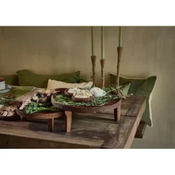 Pomax Plateaux-HOMMAGE - plateau - bois d'acacia - DIA 32 x H 10 cm - noyer