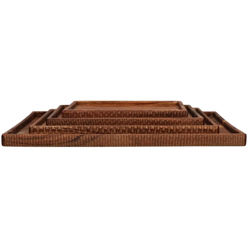 Pomax Plateaux-HOMMAGE - plateau - bois d'acacia - L 40 x W 32 x H 2,5 cm - noyer
