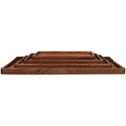 Pomax Plateaux-HOMMAGE - plateau - bois d'acacia - L 50 x W 38 x H 2,5 cm - noyer