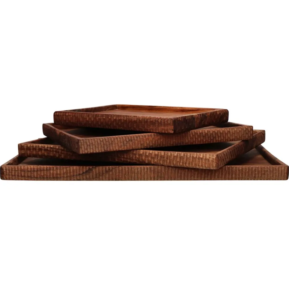 Pomax Plateaux-HOMMAGE - plateau - bois d'acacia - L 28 x W 20 x H 2,5 cm - noyer