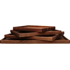 Pomax Plateaux-HOMMAGE - plateau - bois d'acacia - L 34 x W 26 x H 2,5 cm - noyer