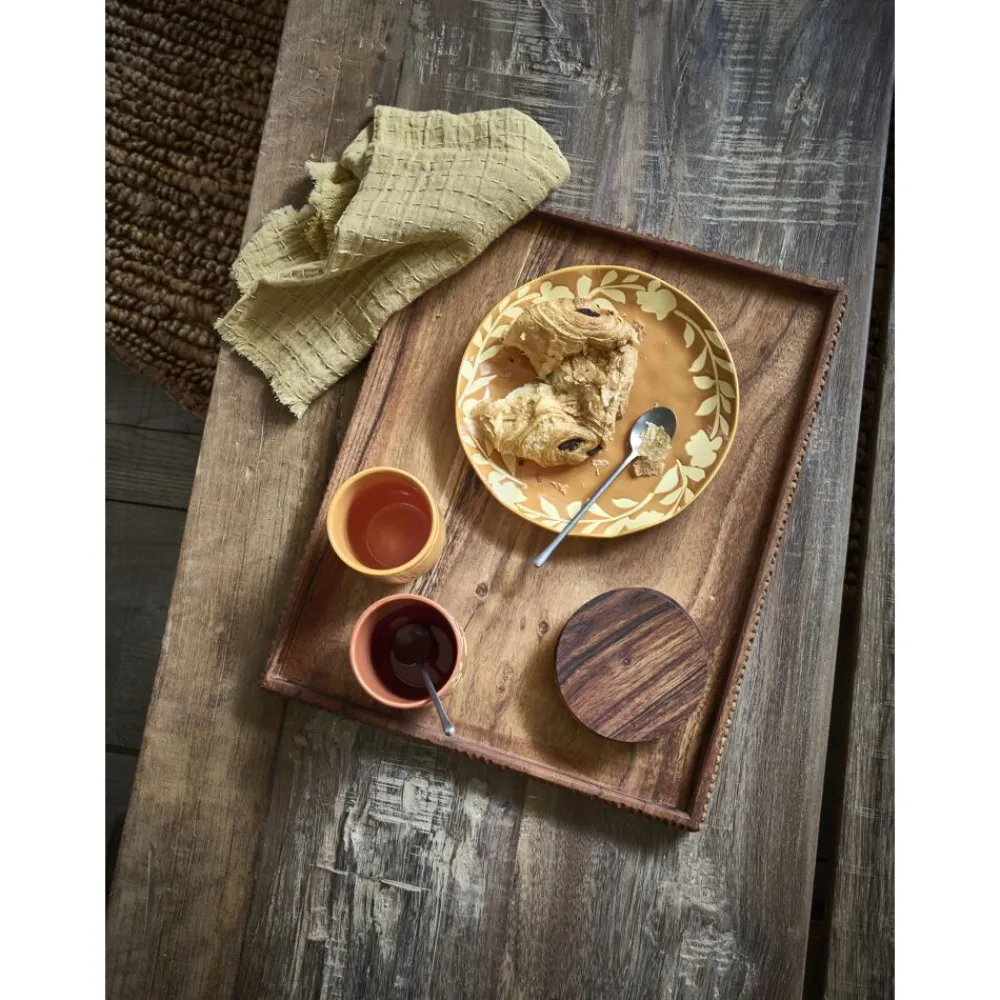 Pomax Plateaux-HOMMAGE - plateau - bois d'acacia - L 50 x W 38 x H 2,5 cm - noyer