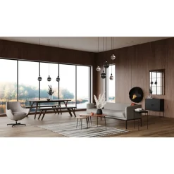 Pomax Bancs-HOPPER - banc - bois d'acacia - L 180 x W 40 x H 45 cm - noyer