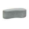 Pomax Poufs-HORTA - banc - velours / polyester - L 120 x W 60 x H 36 cm - gris clair
