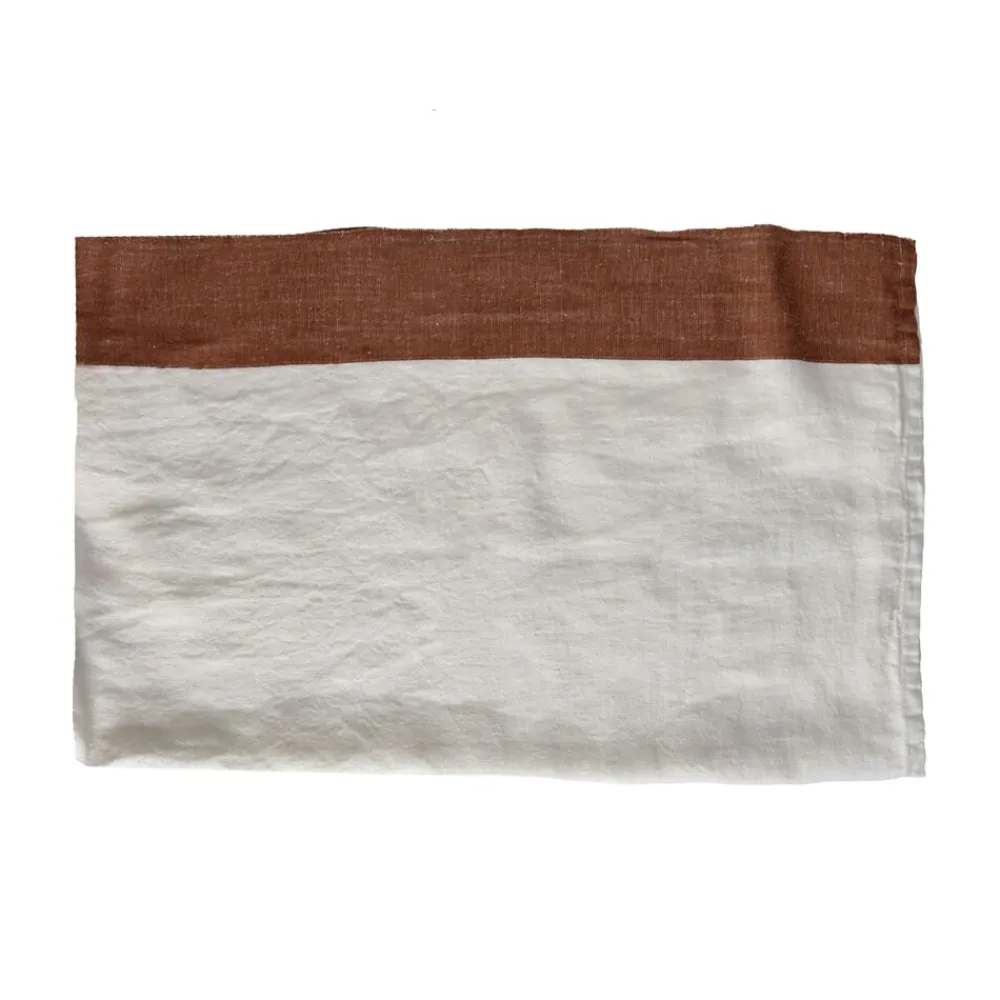 Pomax Linge De Table-INDIAN SUMMER - nappe - lin - L 350 x W 170 cm - rouille