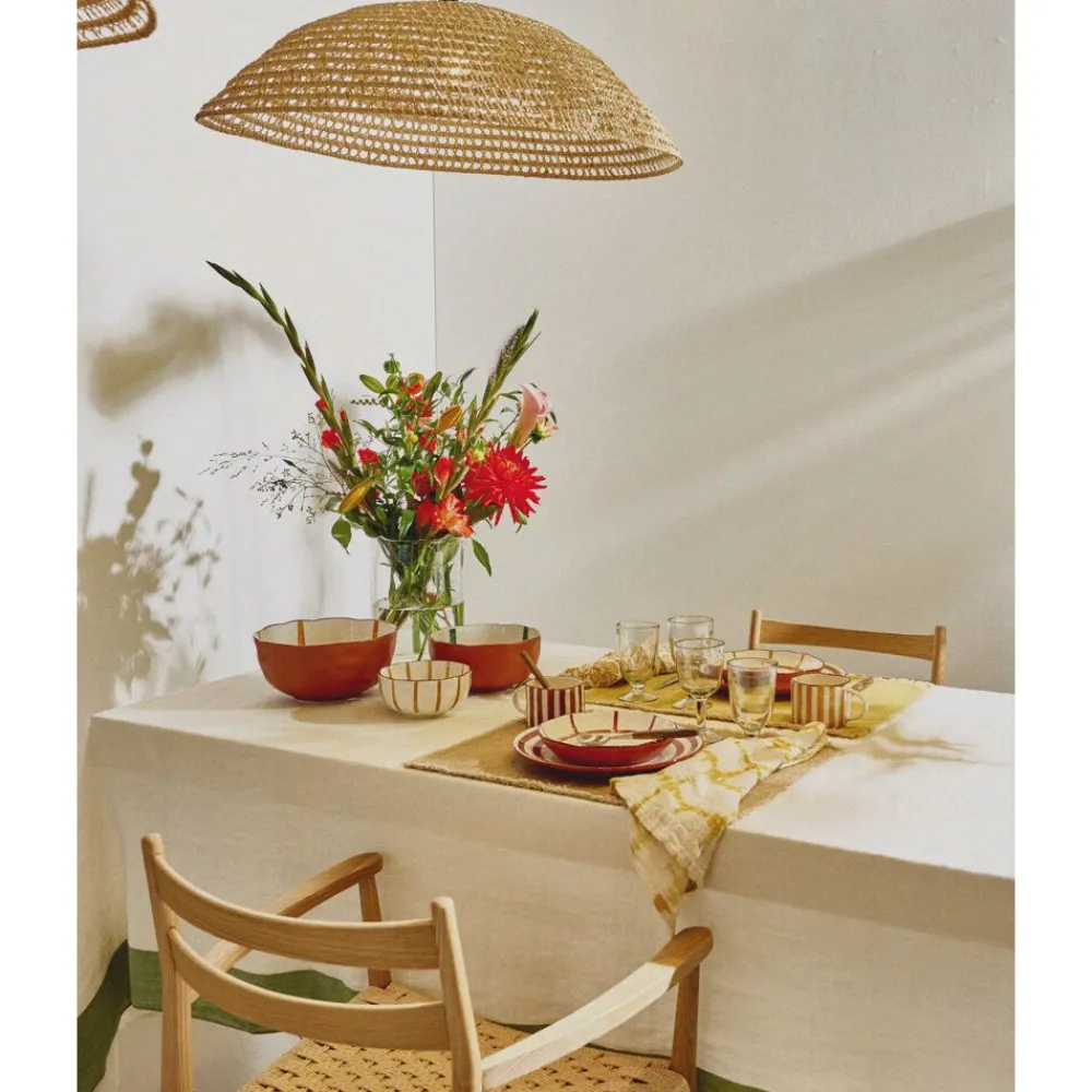 Pomax Linge De Table-INDIAN SUMMER - nappe - lin - L 350 x W 170 cm - vert