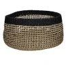 Pomax Bols & Paniers-INEZ - set/4 paniers - papier / jonc de mer - DIA 17/23/32/42 x H 14/19/24/27 cm - noir/blanc