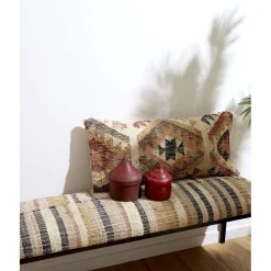 Pomax Coussins-ISIS - coussin lombaire - coton / chanvre - L 80 x W 35 cm - multicolore