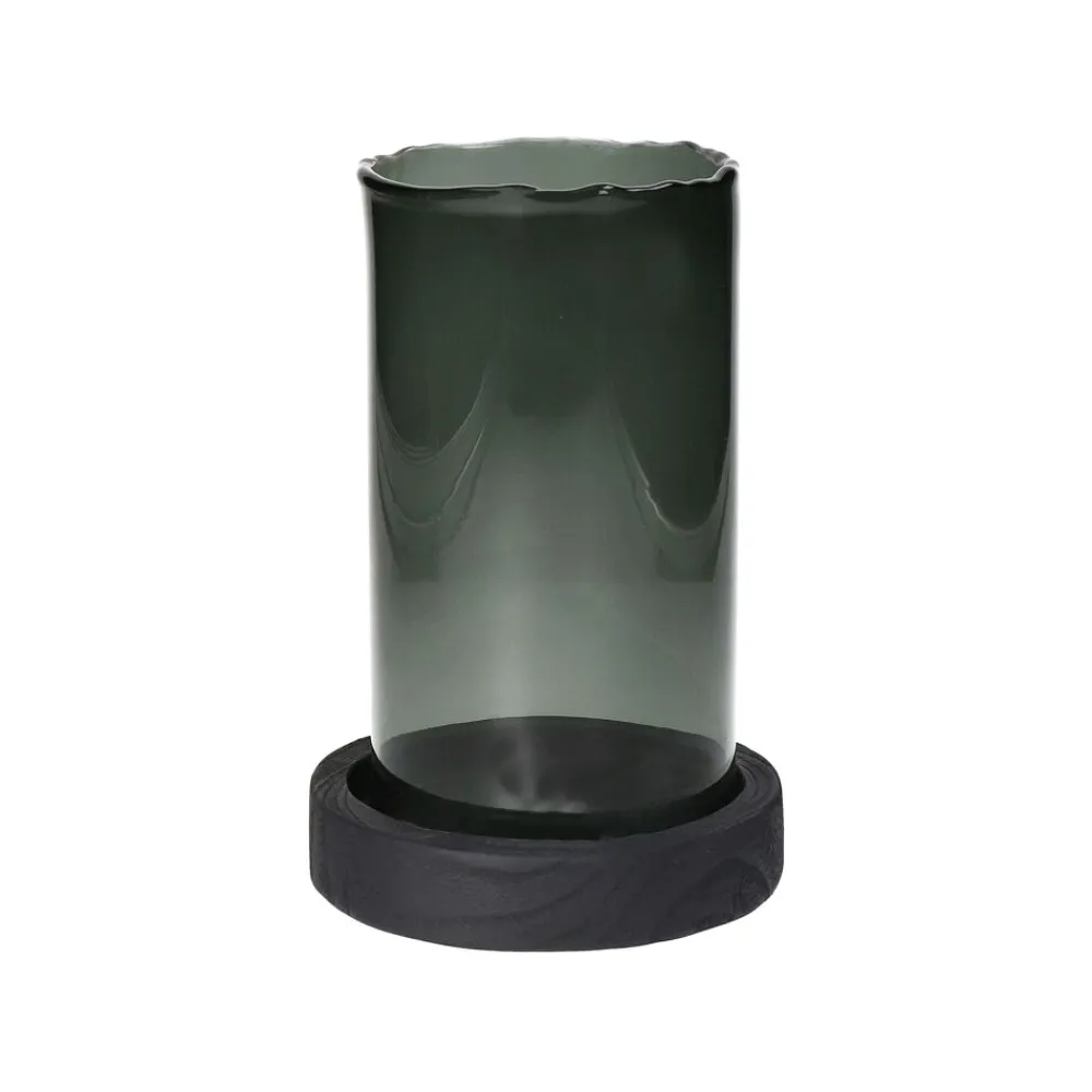 Pomax Photophores / T-lights-JAZZ - cylindre - verre - DIA 10 x H 18 cm - fumé