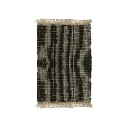 Pomax Tapis-JOOT - tapis - cuir recyclé / jute - L 120 x W 180 cm - noir
