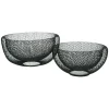 Pomax Bols & Paniers-KABU - set/2 paniers - métal - DIA 24/29 x H 12/15 cm - noir