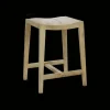 Pomax Tabourets-KENT - tabouret de bar - bois de mangier / coton - L 40 x W 35 x H 65 cm - naturel