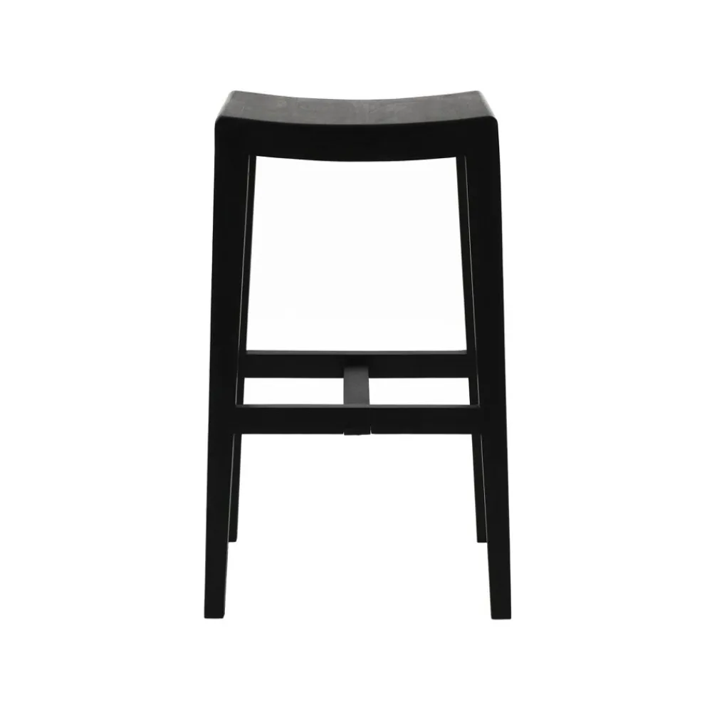 Pomax Chaises De Bar | Tabourets-KENT - tabouret de bar - bois de mangier - L 40 x W 35 x H 76 cm - noir