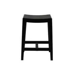 Pomax Chaises De Bar | Tabourets-KENT - tabouret de bar - bois de mangier - L 40 x W 35 x H 65 cm - noir