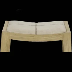 Pomax Tabourets-KENT - tabouret de bar - bois de mangier / coton - L 40 x W 35 x H 65 cm - naturel