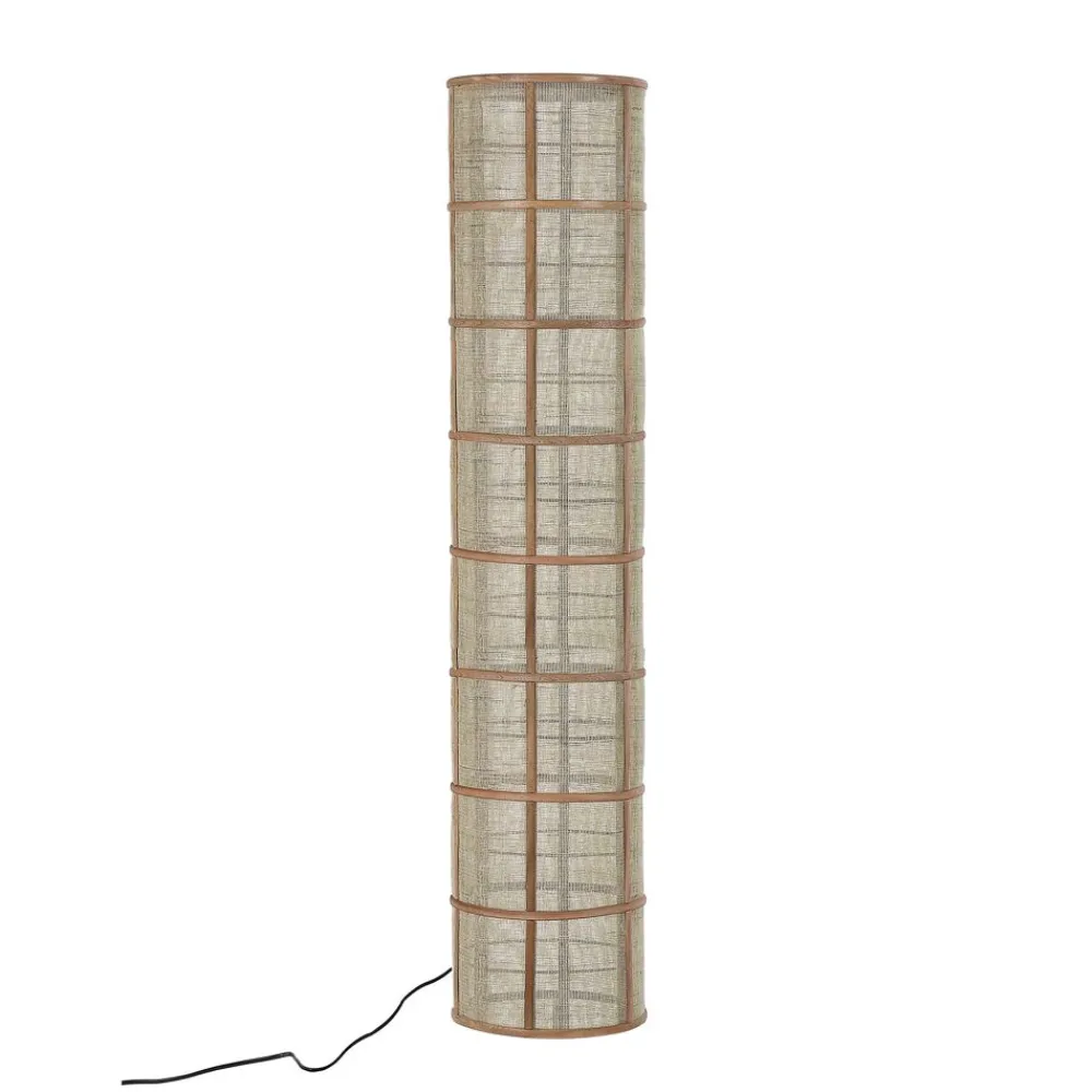 Pomax Lampadaires-KHONG - lampadaire - bambou / lin - DIA 25 x H 120 cm - naturel