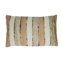 Pomax Coussins-KRETA - coussin - rayures - lin / viscose - L 50 x W 30 cm