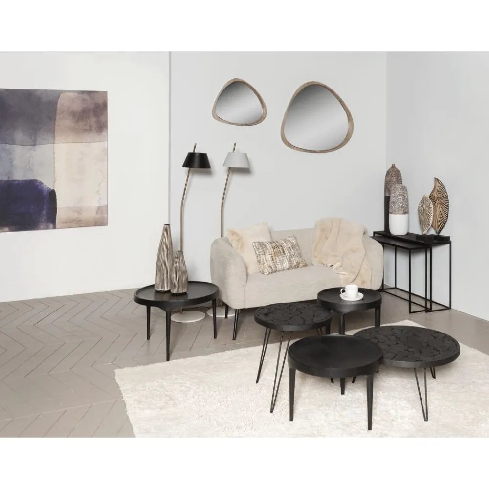 Pomax Lampadaires-KUKUI - lampadaire - métal / marbre - L 26 x W 42 x H 150 cm - noir