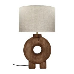Pomax Lampes De Table-LAMPEDUSA - lampe de table - bois de mangier - DIA 38 x H 65 cm - brun