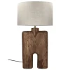 Pomax Lampes De Table-LAMPEDUSA - lampe de table - bois de mangier - DIA 38 x H 74 cm - brun
