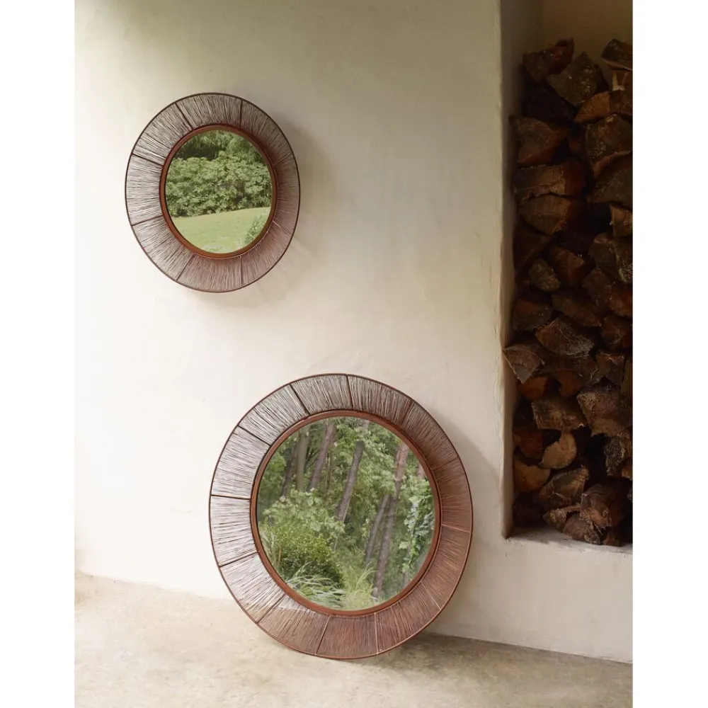 Pomax Miroirs-LARA - miroir - métal - DIA 60 cm - rouille