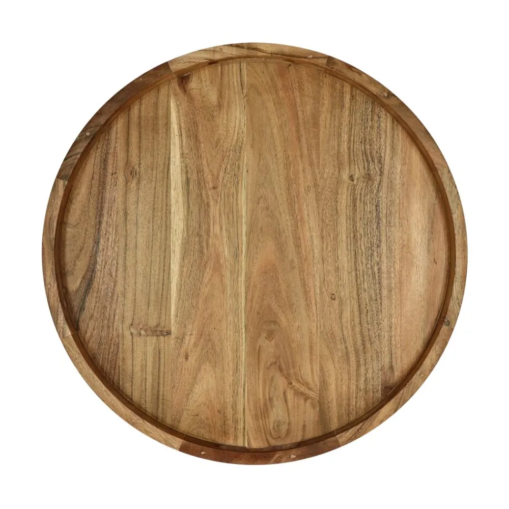Pomax Concepts Modulaires-LAUREL - dessus de table / plateau - bois d'acacia - DIA 45 x H 4 cm - naturel