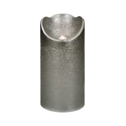 Pomax Bougies Led | Bougies-LED CANDLE - bougie led a/minuteur - synthétique - DIA 7,5 x H 15 cm - argent
