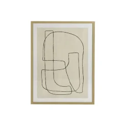 Pomax Tableau / Déco Murale-LIÑA - toile encadrée avec verre - canvas / bois - L 63 x W 3 x H 83 cm - noir/blanc