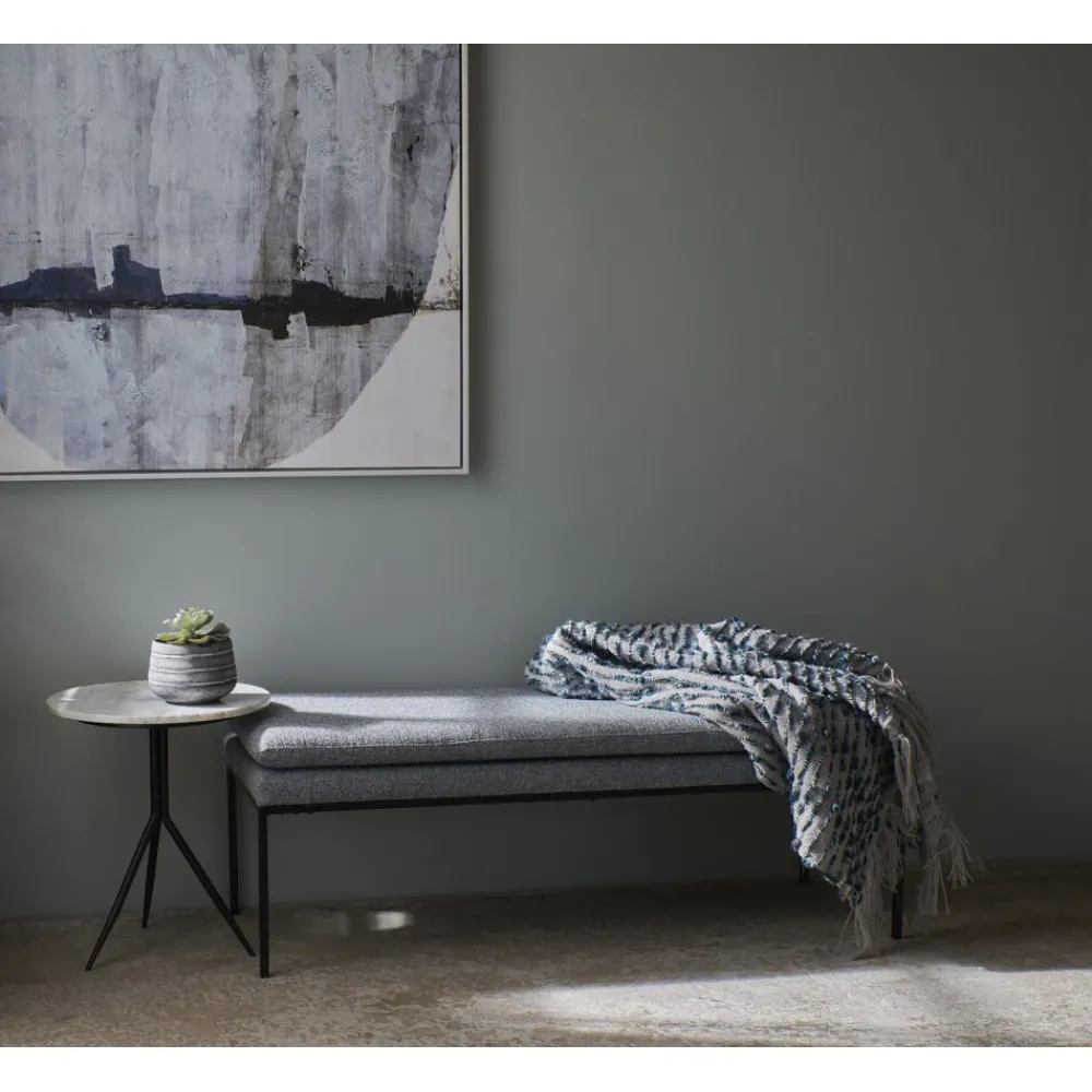 Pomax Plaids-LINDO - plaid - polyester / acrylique - L 150 x W 125 cm - gris bleu