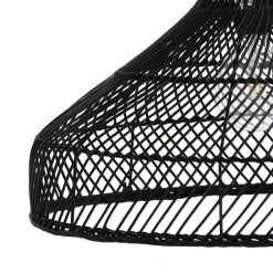 Pomax Suspensions-LINEA - lampe suspendue - rotin - DIA 50 x H 30 cm - noir