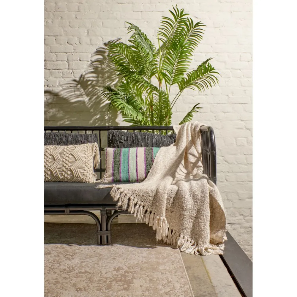 Pomax Coussins-LISBOA - coussin - coton - L 50 x W 30 cm - blanc
