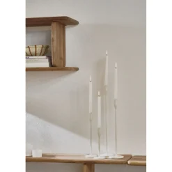 Pomax Chandeliers-LIZZIE - bougeoir - métal - DIA 10 x H 40 cm - blanc cassé