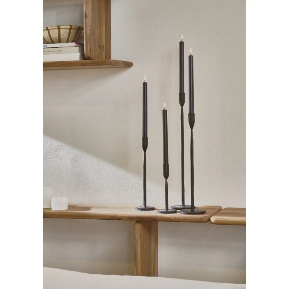 Pomax Chandeliers-LIZZIE - bougeoir - métal - DIA 8 x H 30,5 cm - noir