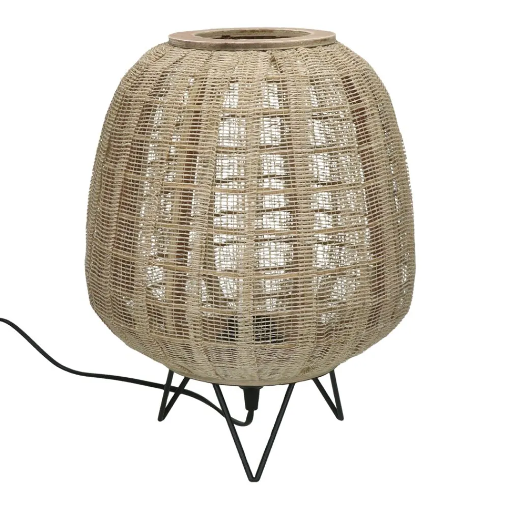Pomax Lampes De Table-LOKKEN - lampadaire - bambou - DIA 42 x H 52 cm - naturel