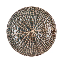 Pomax Vaisselle-LOTUS - assiette à dessert - porcelaine - DIA 22 x H 2,5 cm - bronze