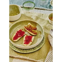 Pomax Vaisselle-LOTUS - assiette à dessert - porcelaine - DIA 22 x H 2,5 cm - vert