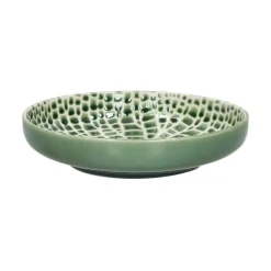 Pomax Vaisselle-LOTUS - blate - porcelaine - DIA 20,3 x H 4,5 cm - vert