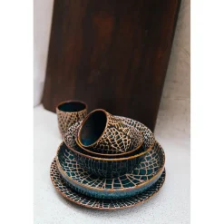 Pomax Vaisselle-LOTUS - bol à soupe - porcelaine - DIA 15 x H 7 cm - bronze