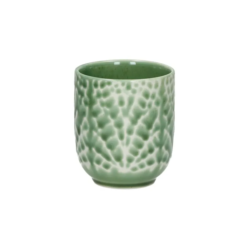 Pomax Vaisselle-LOTUS - gobelet - porcelaine - DIA 7 x H 8 cm - vert
