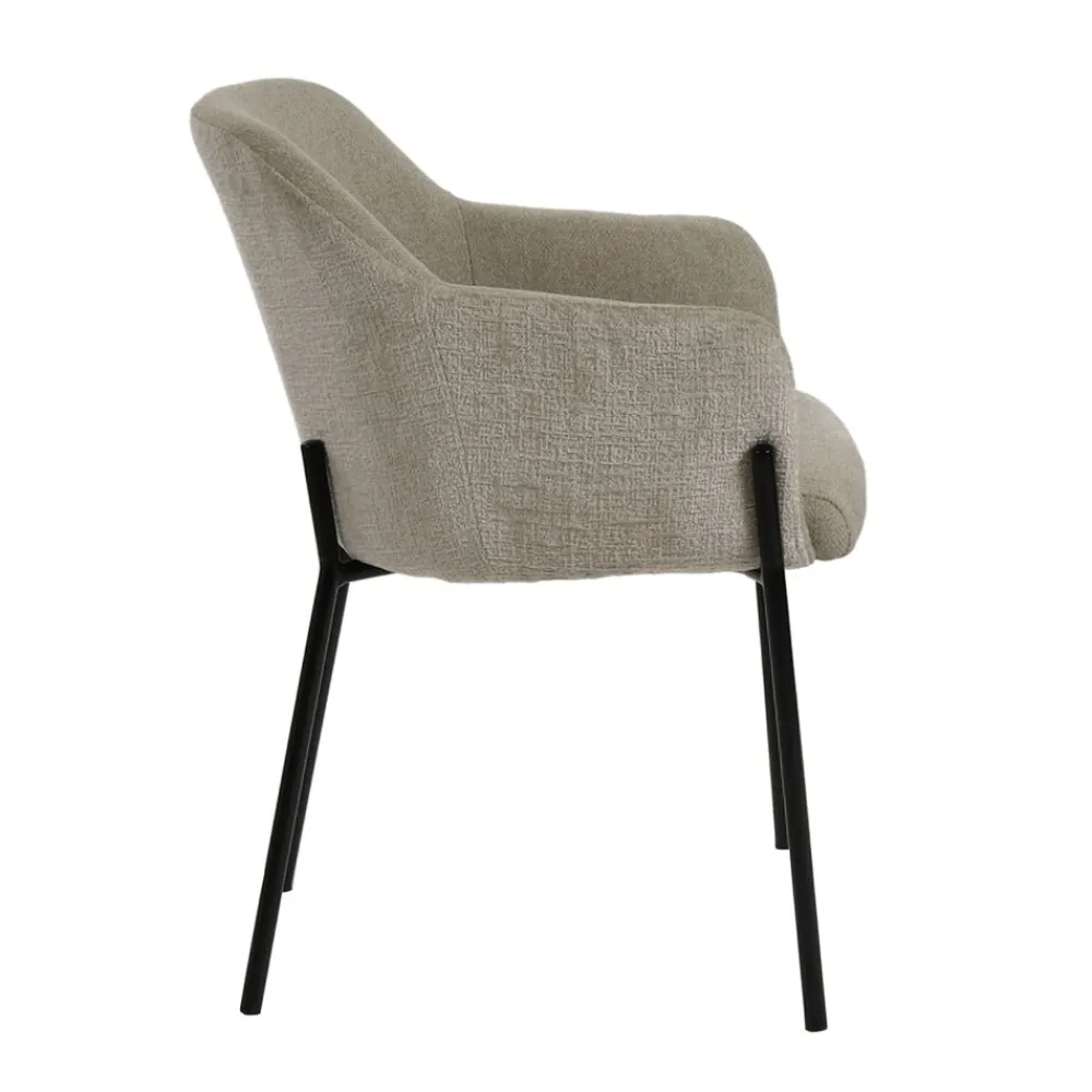 Pomax Chaises-LOUISE - chaise - tissu / métal - L 60 x W 58 x H 79 cm - beige