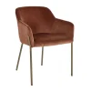 Pomax Chaises-LOUISE - chaise - velours / métal - L 60 x W 58 x H 79 cm - cannelle