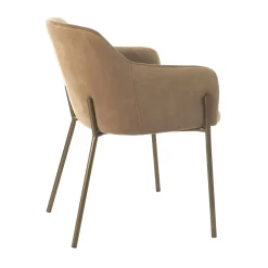 Pomax Chaises-LOUISE - chaise - velours / métal - L 60 x W 58 x H 79 cm - champagne