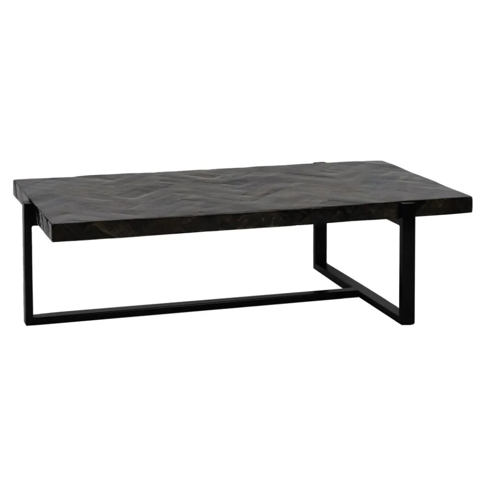 Pomax Tables Basses | Tables-LOXTON - table basse - bois de mangier / métal - L 122 x W 65 x H 36 cm - brun foncé