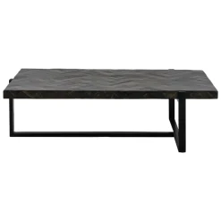 Pomax Tables Basses | Tables-LOXTON - table basse - bois de mangier / métal - L 122 x W 65 x H 36 cm - brun foncé